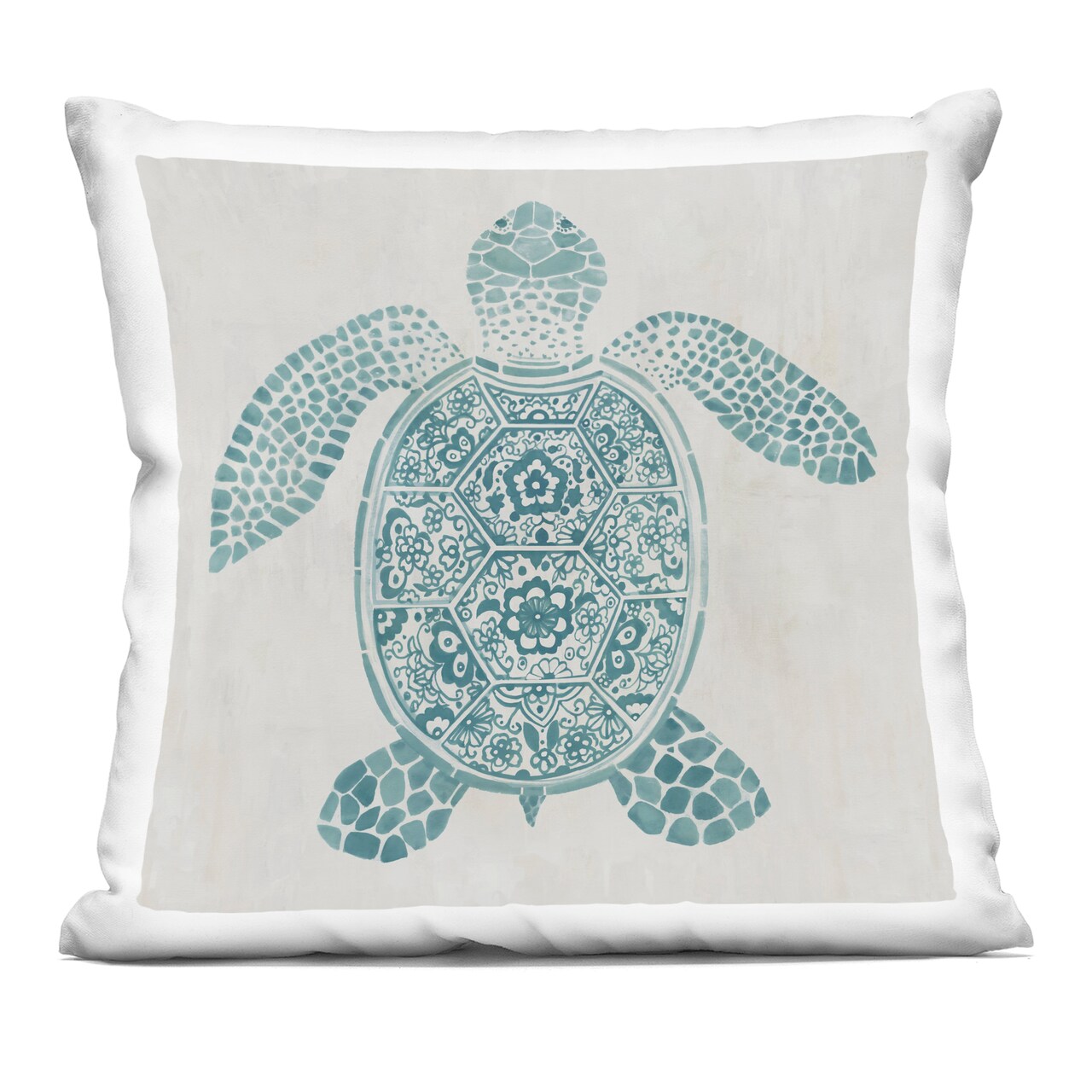Stupell Industries Mediterranean Patterned Turtle Decorative Printed Throw Pillow, design by Hannah Dawson, 18 x 7 x 18